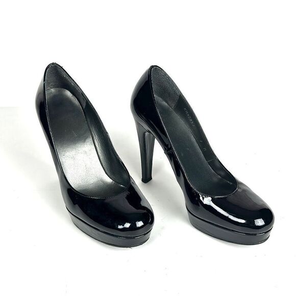 Stuart Weitzman Black Patent Leather High Heels Platform Pumps US 7 - Picture 8 of 15